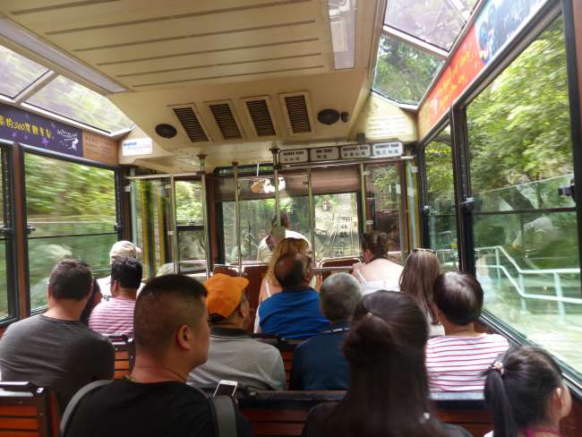 Going up to the Peak with the Peak Tram