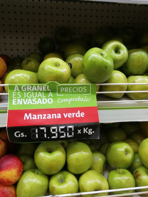 Äpfel sind vergleichsweise sehr teuer! Ein Kilo Äpfel kostet ca. 2,50€