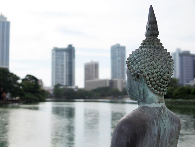 Abschied von Sri Lanka, Buddhistischer Tempel auf dem Wasser in Colombo