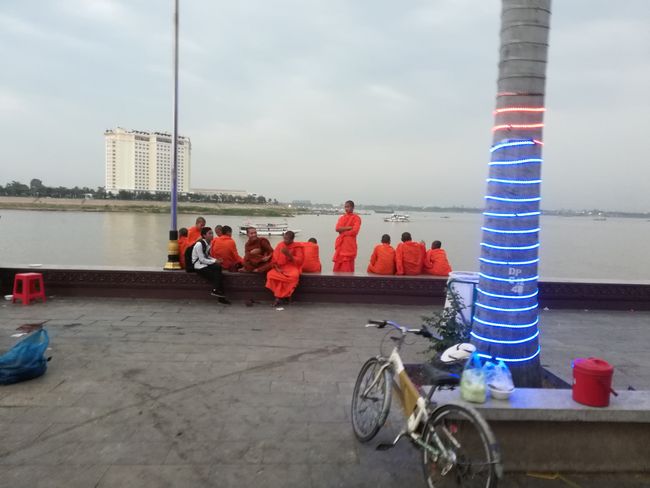 Monks at riverside