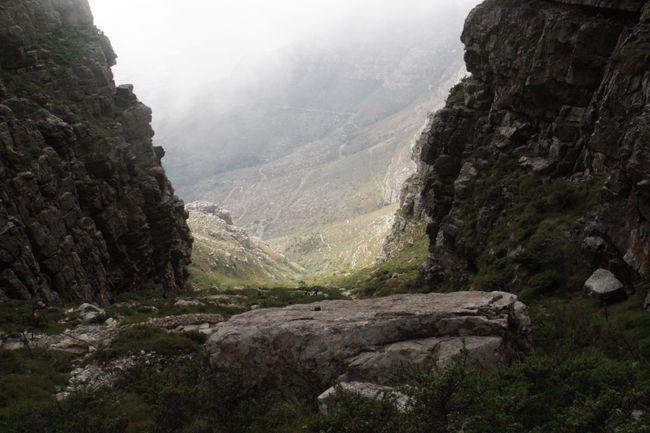 Hiking up the Platteklip-Gorge Trail to Table Mountain