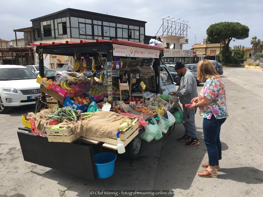Buying fruits and vegetables on the street