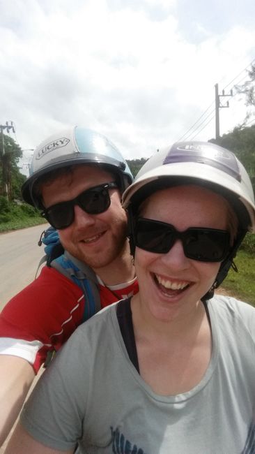 Martje and I exploring Koh Lanta by scooter