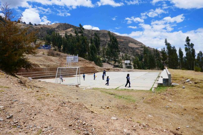 School in the mountain village, football at 3500m