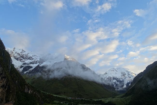 The view of Salkantay in the morning