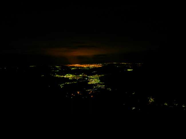 view from Acatenango volcano to Guatemala City