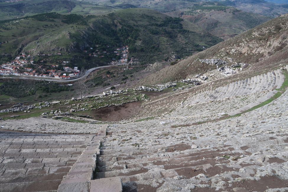 On the right, the Temple of Dionysus can still be seen