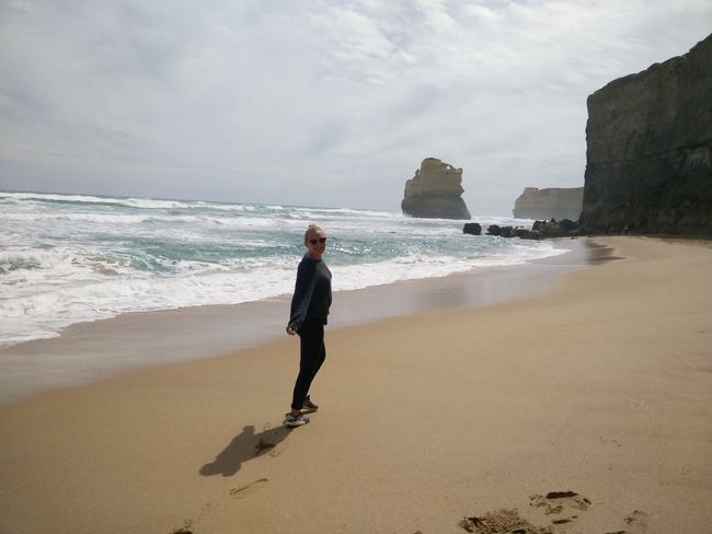 At the beach just before the 12 Apostles
