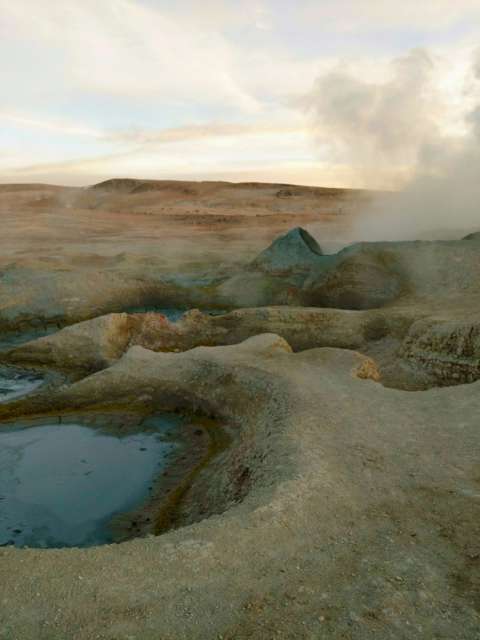 Geysers in the Bolivian desert