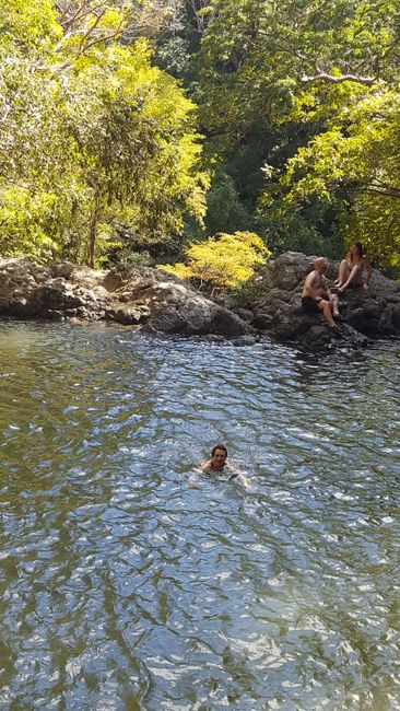 Swimming in the natural pool