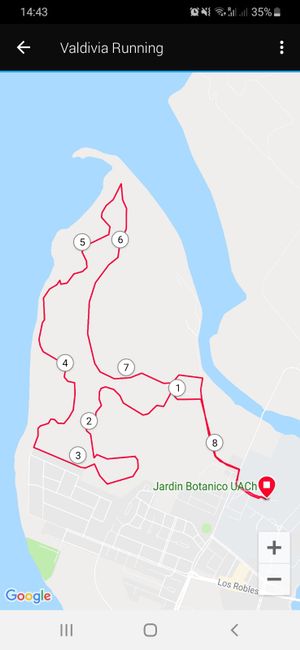 The route on Isla Teja