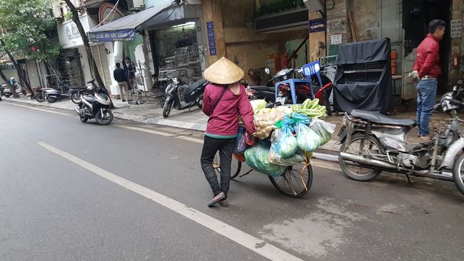 Everything is transported on bicycles and scooters. 
