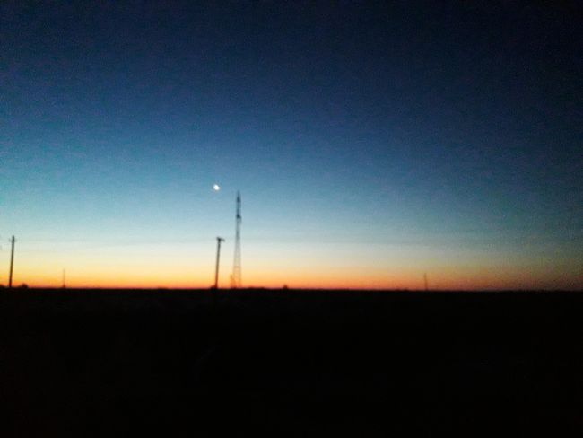 Sunrise over the desert at Qon'irat