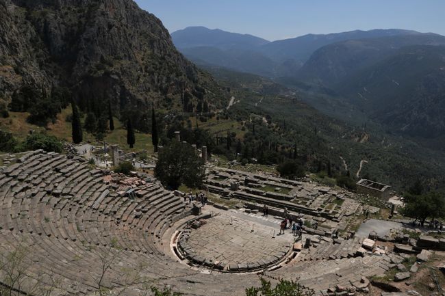 View of the theater and the Temple of Apollo