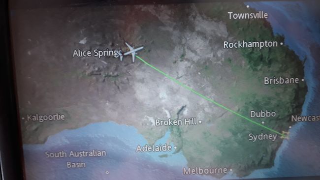 Flug Alice Springs – Sydney 28.10.18