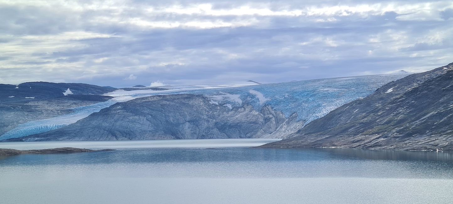 The glacier gives off icy air