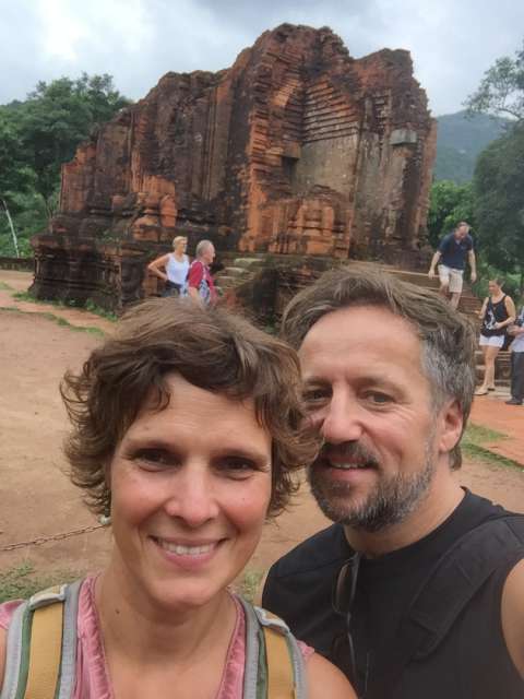 in the Champa temple ruins