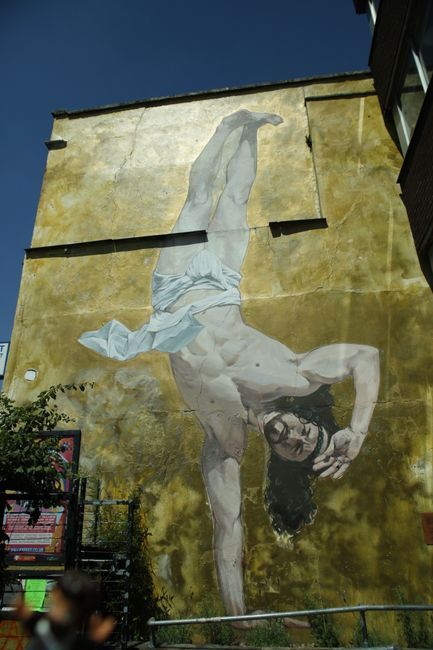 Breakdancing Jesus by Cosmo Sarson right across from 'Mild Mild West'