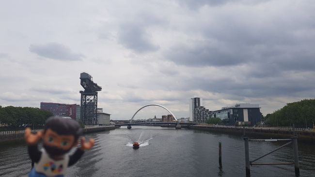...with a view of the Clyde Arc while crossing the Clyde River