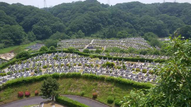...view of a large cemetery...