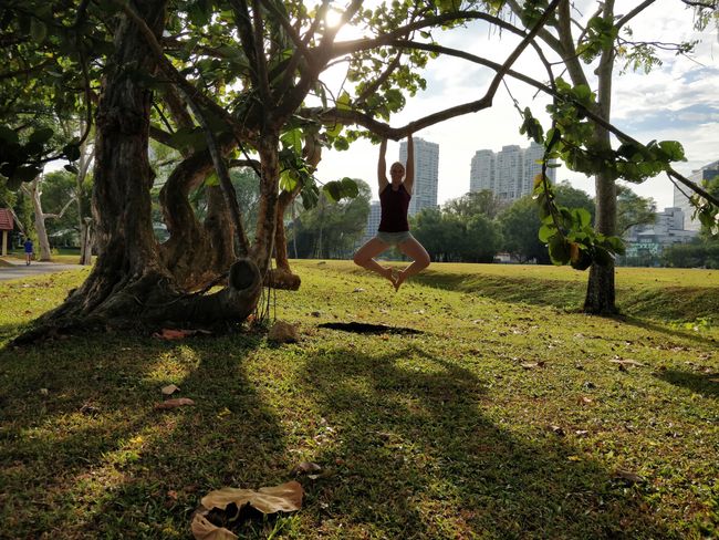 Relaxing in Kallang Riverside Park