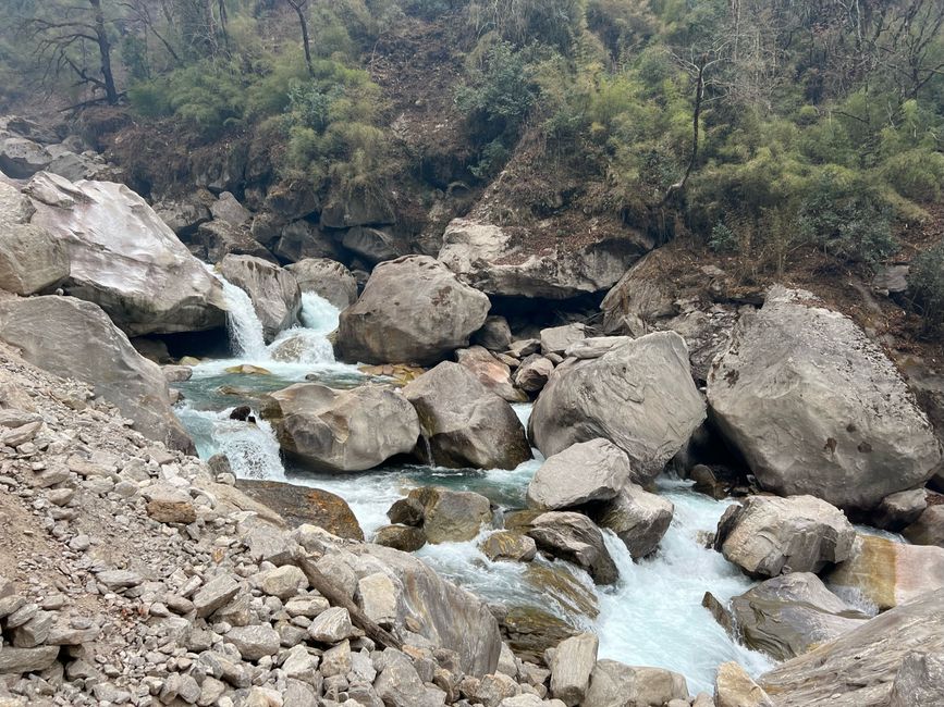 Eindruck vom rauschenden Fluss Langtang Khola, der uns bis nach Kyanjin Gompa begleitete.