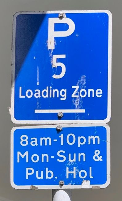 Parking sign, see text