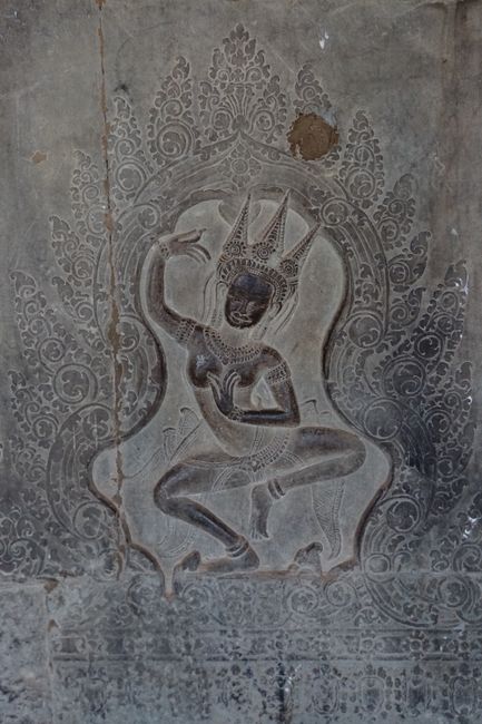 Tanzende Apsara (halbmenschliche, halbgöttliche Frauen in der hinduistischen Mythologie