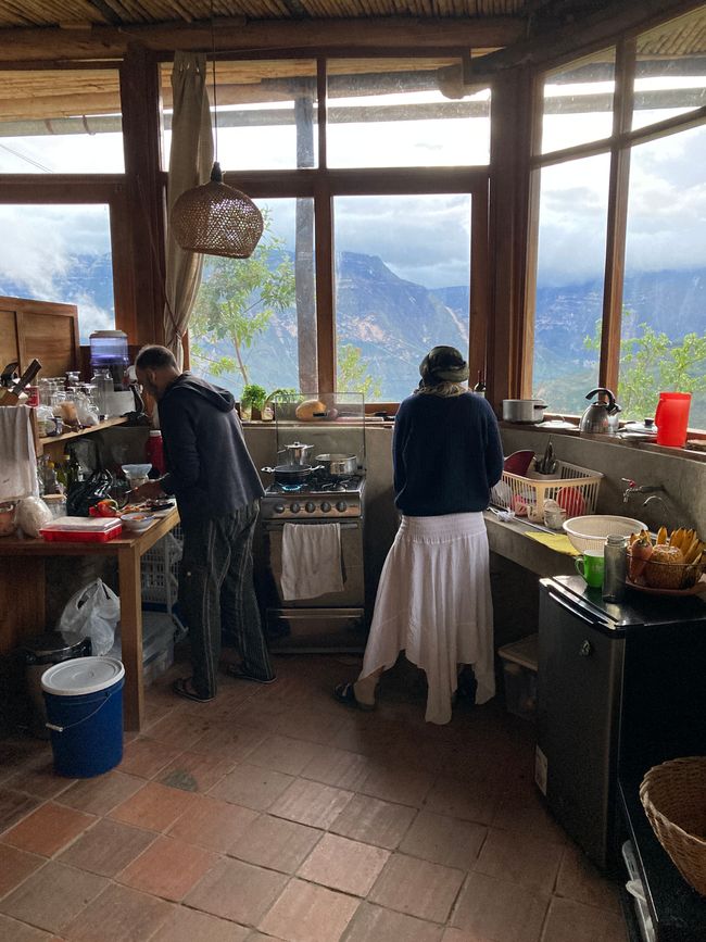 Kitchen with a magnificent view