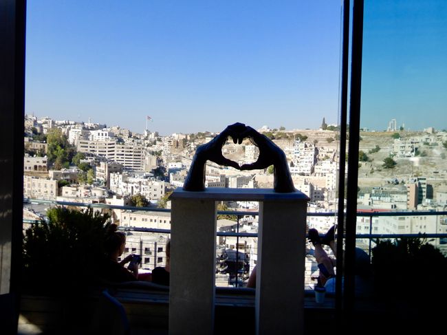 Kaffeepause mit Blick auf Amman, zwischen den Vorlesungen