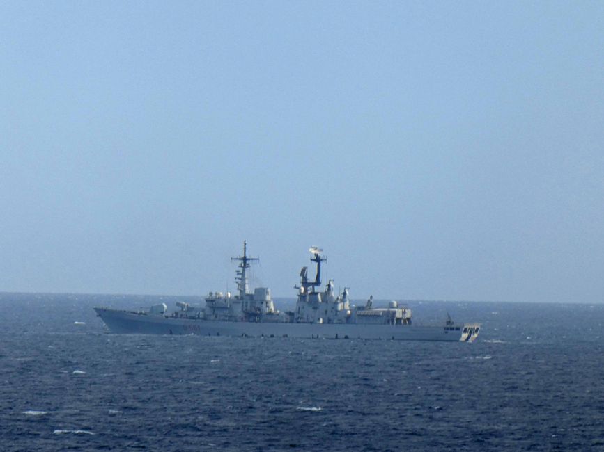 Warships on the crossing, Port Said - Naples, April 15, 2023