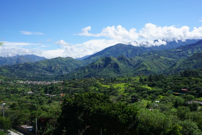 Unglaublicher Ausblick von der Terrasse der Unterkunft in Vilcabamba