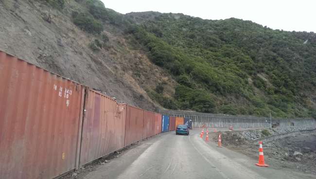 Road to Kaikoura marked by the earthquake