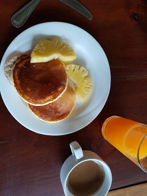 Pancakes for breakfast at Seafar Resort