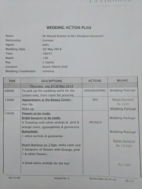 Wedding Action Plan #1