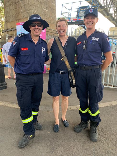 Brigitte with the fire department 