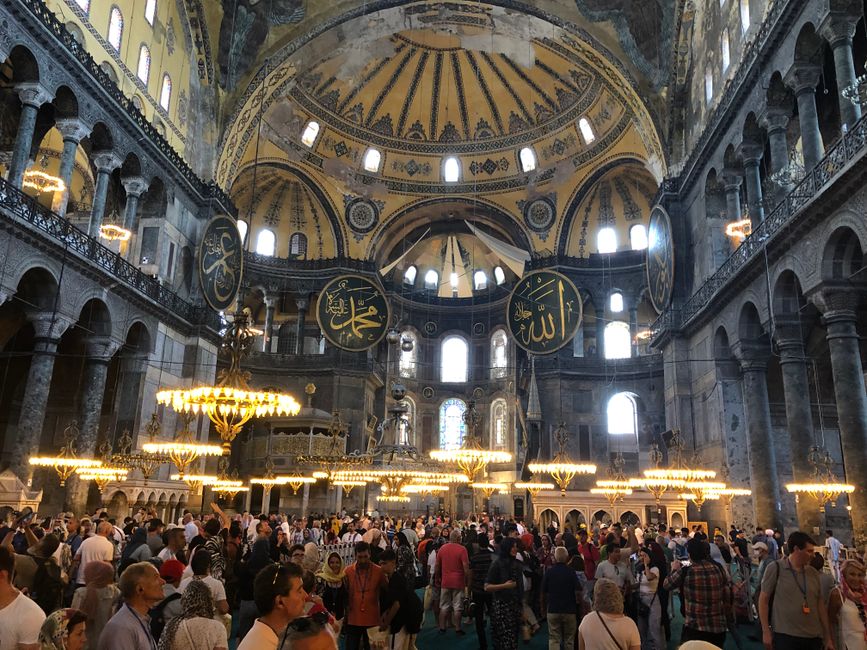 The Blue Mosque - impressively beautiful paintings from the inside - Istanbul