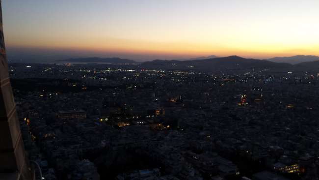 Athens just after sunset