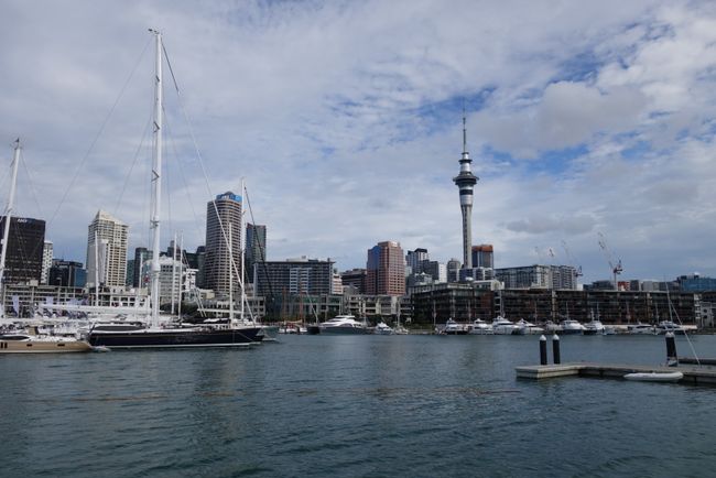 Auckland skyline from Viaduct Harbour