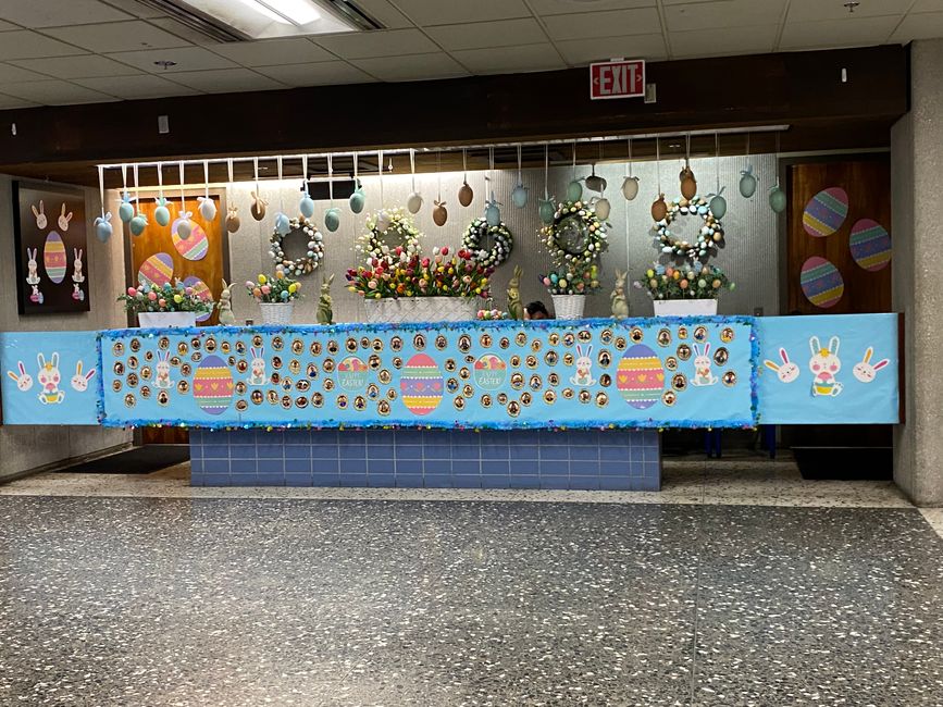 Easter in the airport building