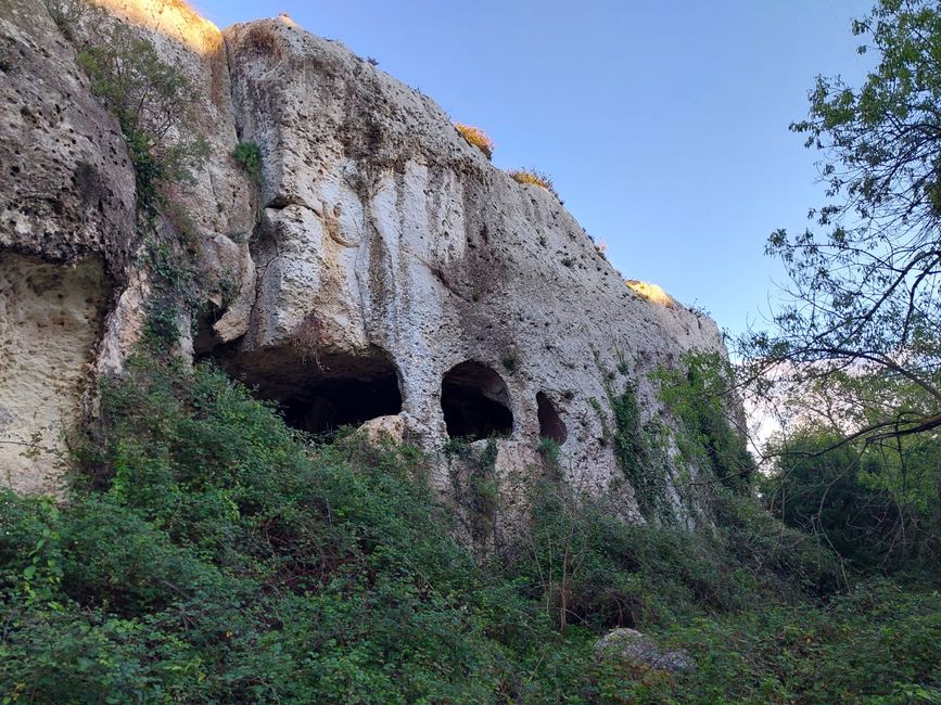 The caves on the fjord in Brucoli