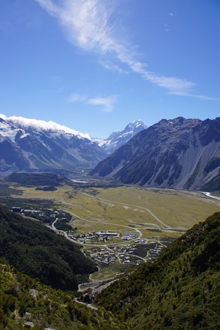 Red Tarns Track - Blick auf Mount Cook Village