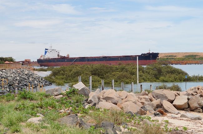 These huge ships are loaded with iron ore