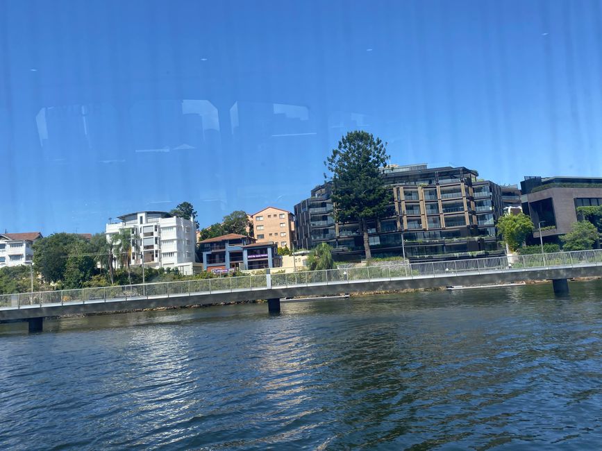 View of the Brisbane Riverwalk from the ferry