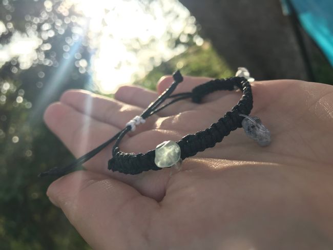 Macrame bracelet with small stones