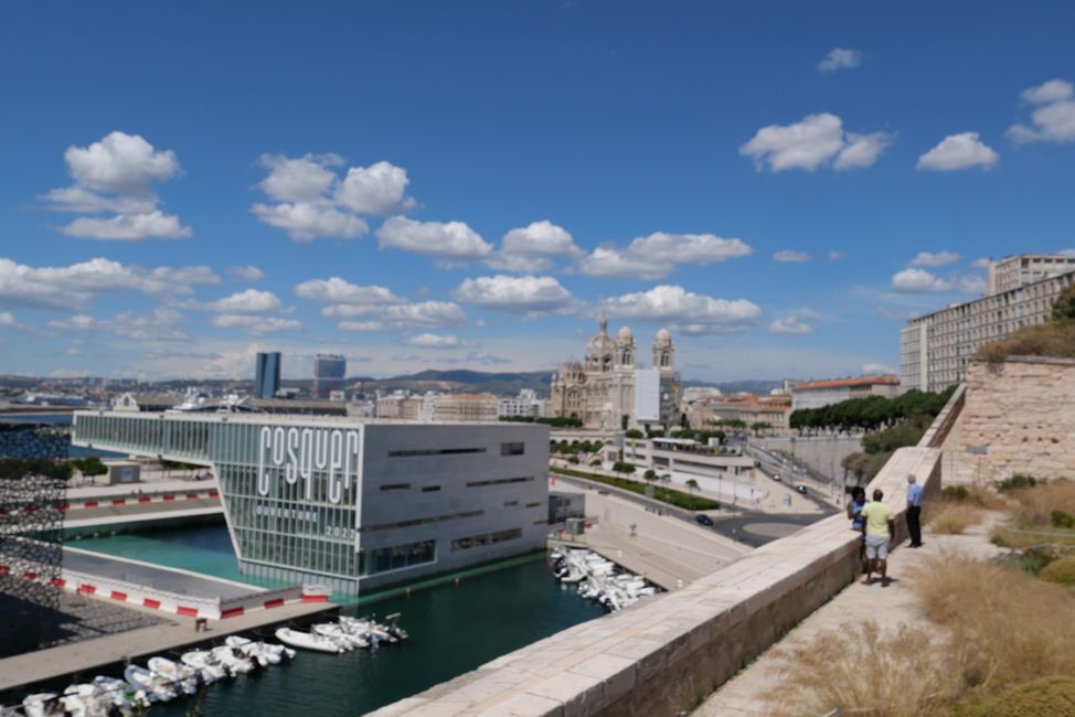 View from the footbridge of MuCEM