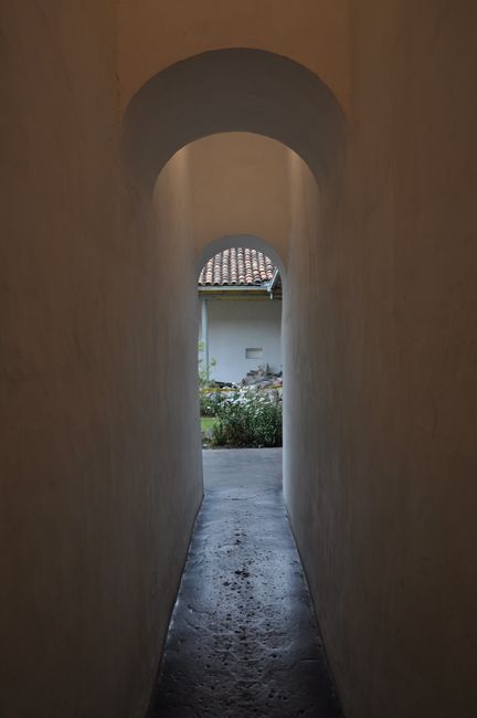 The courtyards are connected to each other by narrow corridors