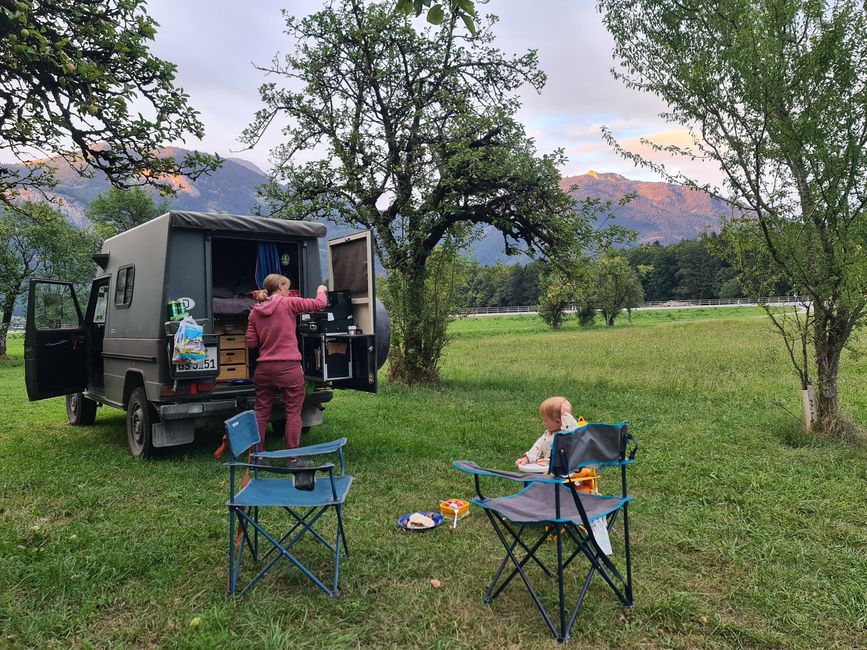 Unser Stellplatz auf dem Bauernhof