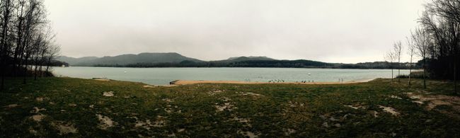 Bad weather front in Banyoles at the lake - January 20th