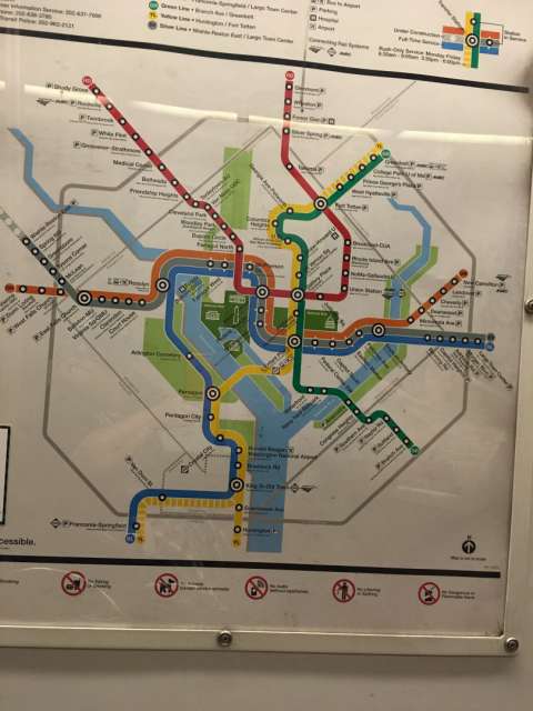 The metro network of Washington D.C.